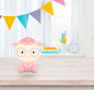 Preview: Globo Sheepy LED Tischleuchte 1W Warmweiß Pink Matt 22cm 21760P