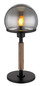 Preview: Globo Tischleuchte Haku E27 Schwarz matt rauchfarben Metall Glas Ø18cm