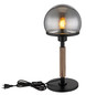 Preview: Globo Tischleuchte Haku E27 Schwarz matt rauchfarben Metall Glas Ø18cm