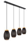 Preview: Globo Pendelleuchte Narri 4-flammig E27 Goldfarben schwarz Dekorstanzungen Metall 120x90cm