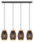 Preview: Globo Pendelleuchte Narri 4-flammig E27 Goldfarben schwarz Dekorstanzungen Metall 120x90cm