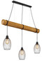 Preview: Globo Pendelleuchte Berti 3-flammig E27 Schwarz matt Metall Metallstäbe 150x115cm