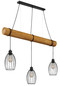 Preview: Globo Pendelleuchte Berti 3-flammig E27 Schwarz matt Metall Metallstäbe 150x115cm