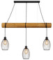 Preview: Globo Pendelleuchte Berti 3-flammig E27 Schwarz matt Metall Metallstäbe 150x115cm