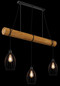 Preview: Globo Pendelleuchte Berti 3-flammig E27 Schwarz matt Metall Metallstäbe 150x115cm