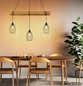 Preview: Globo Pendelleuchte Berti 3-flammig E27 Schwarz matt Metall Metallstäbe 150x115cm