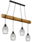 Preview: Globo Pendelleuchte Berti 4-flammig E27 Schwarz matt Metall Metallstäbe 150x125cm