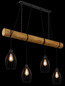 Preview: Globo Pendelleuchte Berti 4-flammig E27 Schwarz matt Metall Metallstäbe 150x125cm