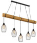 Preview: Globo Pendelleuchte Berti 5-flammig E27 Schwarz matt Metall Metallstäbe 150x140cm