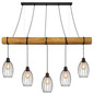 Preview: Globo Pendelleuchte Berti 5-flammig E27 Schwarz matt Metall Metallstäbe 150x140cm
