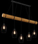 Preview: Globo Pendelleuchte Berti 5-flammig E27 Schwarz matt Metall Metallstäbe 150x140cm