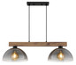 Preview: Globo Pendelleuchte Romy 2-flammig E27 Schwarz matt rauchfarben Metall Glas 120x85cm