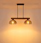 Preview: Globo Pendelleuchte Romy 2-flammig E27 Schwarz matt rauchfarben Metall Glas 120x85cm