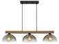 Preview: Globo Pendelleuchte Romy 3-flammig E27 Schwarz matt rauchfarben Metall Glas 120x114cm