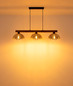 Preview: Globo Pendelleuchte Romy 3-flammig E27 Schwarz matt rauchfarben Metall Glas 120x114cm