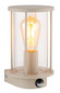 Preview: Globo Außenwandleuchte Gracey E27 Bewegungsmelder IP54 Sandfarben matt Edelstahl Glas 25x14cm