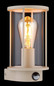 Preview: Globo Außenwandleuchte Gracey E27 Bewegungsmelder IP54 Sandfarben matt Edelstahl Glas 25x14cm