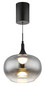 Preview: Globo LED Pendelleuchte Lui 12W warmweiss Schwarz matt rauchfarben Metall Glas Ø24cm