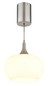 Preview: Globo LED Pendelleuchte Lui 12W warmweiss Nickel matt Metall Glas Ø24cm