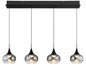 Preview: Globo LED Pendelleuchte Lui 32W warmweiss Schwarz matt rauchfarben Metall Glas 150x90cm