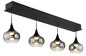 Preview: Globo LED Pendelleuchte Lui 32W warmweiss Schwarz matt rauchfarben Metall Glas 150x90cm