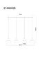 Preview: Globo LED Pendelleuchte Lui 32W warmweiss Schwarz matt rauchfarben Metall Glas 150x90cm