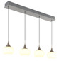 Preview: Globo LED Pendelleuchte Lui 32W warmweiss Nickel matt Metall Glas 150x90cm