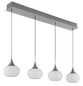 Preview: Globo LED Pendelleuchte Lui 32W warmweiss Nickel matt Metall Glas 150x90cm
