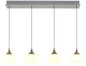 Preview: Globo LED Pendelleuchte Lui 32W warmweiss Nickel matt Metall Glas 150x90cm