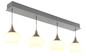 Preview: Globo LED Pendelleuchte Lui 32W warmweiss Nickel matt Metall Glas 150x90cm