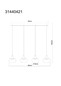 Preview: Globo LED Pendelleuchte Lui 32W warmweiss Nickel matt Metall Glas 150x90cm