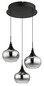Preview: Globo LED Pendelleuchte Lui 24W warmweiss Schwarz matt rauchfarben Metall Glas Ø37cm