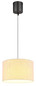 Preview: Globo LED Pendelleuchte Thea 8W warmweiss Schwarz-chrom matt cremefarben Metall Leinen Ø35cm