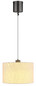 Preview: Globo LED Pendelleuchte Thea 8W warmweiss Schwarz-chrom matt cremefarben Metall Leinen Ø35cm