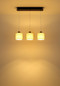 Preview: Globo LED Pendelleuchte Thea 24W warmweiss Schwarz-chrom matt cremefarben Metall Leinen 180x74cm