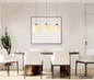 Preview: Globo LED Pendelleuchte Thea 24W warmweiss Schwarz-chrom matt cremefarben Metall Leinen 180x74cm