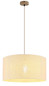Preview: Globo Pendelleuchte Jule E27 Braun beige Holz Leinen Ø50cm