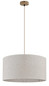 Preview: Globo Pendelleuchte Jule E27 Braun beige Holz Leinen Ø50cm