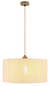 Preview: Globo Pendelleuchte Jule E27 Braun beige Holz Leinen Ø50cm
