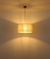 Preview: Globo Pendelleuchte Jule E27 Braun beige Holz Leinen Ø50cm