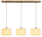 Preview: Globo Pendelleuchte Jule 3-flammig E27 Braun beige Holz Leinen 120x100cm