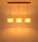 Preview: Globo Pendelleuchte Jule 3-flammig E27 Braun beige Holz Leinen 120x100cm