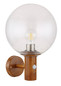 Preview: Globo Ossy E27 Außenleuchte 15W IP44 Holzoptik, Aluminium Druckguss Bewegungssensor Ø25cm 31860WS