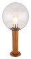 Preview: Globo Sockelleuchte Ossy E27 IP44 Holzoptik Aluminium Druckguss Glas 50cm