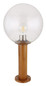 Preview: Globo Sockelleuchte Ossy E27 IP44 Holzoptik Aluminium Druckguss Glas 50cm