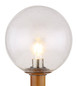 Preview: Globo Sockelleuchte Ossy E27 IP44 Holzoptik Aluminium Druckguss Glas 50cm