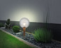 Preview: Globo Sockelleuchte Ossy E27 IP44 Holzoptik Aluminium Druckguss Glas 50cm