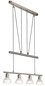 Preview: Globo LED Pendelleuchte Daytona 4-flammig E14 LED 4x 5W warmweiss Nickel matt alabaster Optik Metall Glas 150x60cm