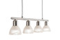 Preview: Globo LED Pendelleuchte Daytona 4-flammig E14 LED 4x 5W warmweiss Nickel matt alabaster Optik Metall Glas 150x60cm