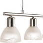 Preview: Globo LED Pendelleuchte Daytona 4-flammig E14 LED 4x 5W warmweiss Nickel matt alabaster Optik Metall Glas 150x60cm